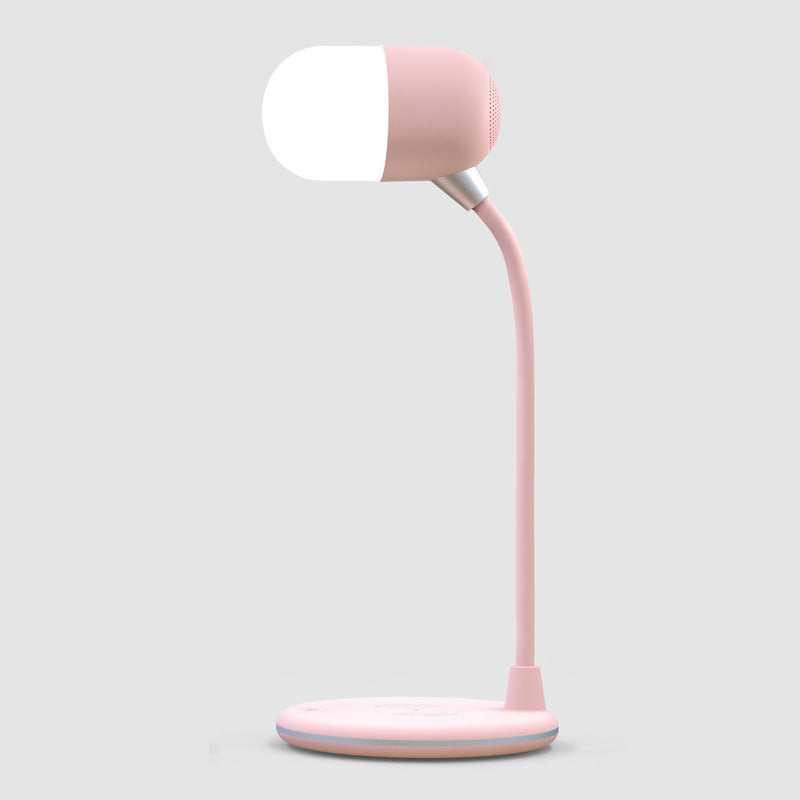 3 IN 1 Desk Lamp With Wireless Charger 5W Bluetooth Speaker USB Dimmable For Bedroom