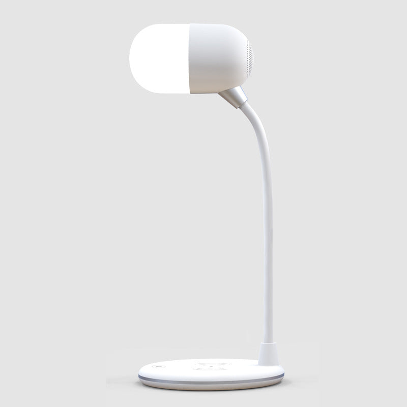 3 IN 1 Desk Lamp With Wireless Charger 5W Bluetooth Speaker USB Dimmable For Bedroom