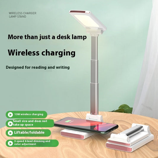 Wireless Charger Desktop Stand Led Desk Lamp USB Night Light Folding
